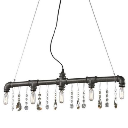 Rippvalgusti Lussole Loft LSP-9375. 5*E14, max. 40W, GF-E-46, komplekt sisaldab pirni. Materjal: kristall, metall. Korpuse värv on must. Laius: 71 cm; Pikkus: 90 cm