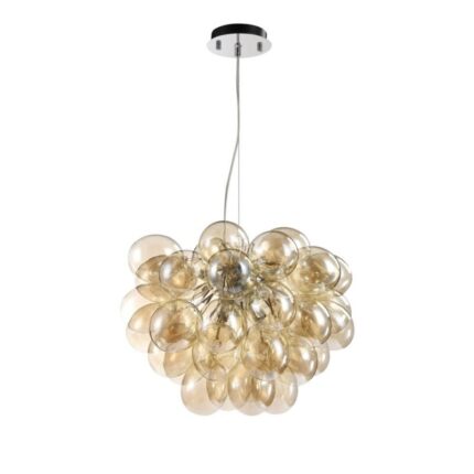 Laevalgusti, laelamp Balbo MOD112-08-G. Maytoni. Klaasi värv: Merevaik . IP20. Kõrgus 40-170 cm. Läbimõõt 50 cm. 8 pirni G9 (28W) komplekt ei sisalda pirni