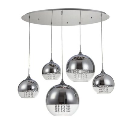 Laevalgusti, rippvalgusti Fermi, Maytoni. P140-PL-170-5-N. Pirni tüüp: 5*E27, max. 60W, komplekt ei sisalda pirni; Laius – 91cm; kõrgus: 33 - 95 cm