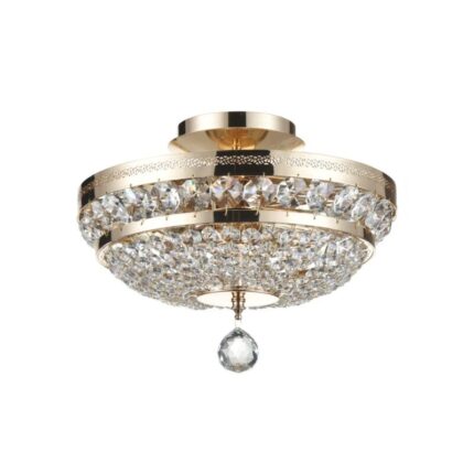 Lühter Ottilia DIA700-CL-03-G. Maytoni, Saksamaa. 3 pirni E14 60W. Kaitseaste: IP 20. Kõrgus koos vedrustusega: 24 cm. Kõrgus: 21 cm. Diameter 32 cm. Korpuse materjal: Metall Värv: Kuld.