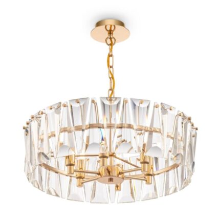Lühter Puntes MOD043PL-06. Maytoni, Saksamaa. 6 pirni E14 60W. Kõrgus: 44-67cm. Diameter 52cm. Keti pikkus: 40 cm. Reguleeritav kõrgus. IP 20 Material: Metal. Värv: Kuld
