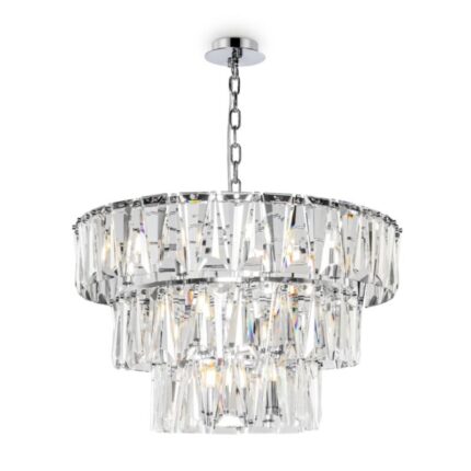 Lühter Puntes MOD043PL-18CH. Maytoni, Saksamaa. 18 pirni E14 40W. Kõrgus: 500cm. Diameter 77cm Laius -cm Sügavus -cm.IP 20 Material: Metal Värv: Kroom