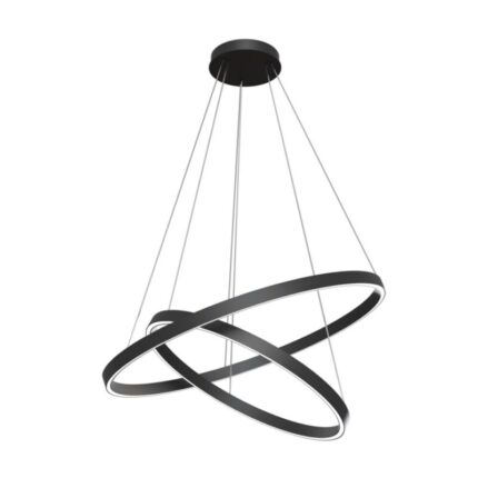LED Lühter Rim MOD058PL-L74B4K. Maytoni, Saksamaa. LED 88W. Kaitseaste: IP 20. Pikkus: 120 cm. Kõrgus: 100 cm. Diameter 80 cm. Korpuse materjal: Alumiinium. Värv: Must.-1