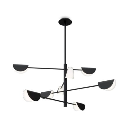 Lühter Mollis MOD126PL-08B. Maytoni, Saksamaa. 8 pirni G9 28W. Kaitseaste: IP 20. Kõrgus: 116cm. Laius 125cm Sügavus 125cm. IP 20 Korpuse materjal: Metal Värv: Must