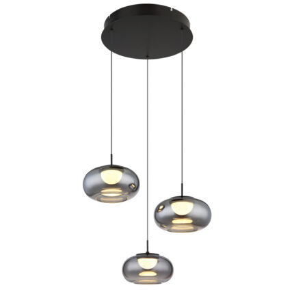 LED rippvalgusti QUINTARA 5744 3H GLOBO Austria LED 18W 3000K 1200lm Must Merevaik Light Concept 1