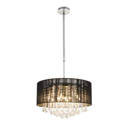 rippvalgusti BAGANA 15095H Globo Austria 12 pirni G9 3W Kõrgus 50 120cm Must Suitsuklaas Light Concept 1